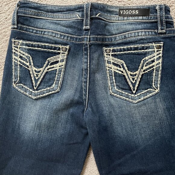 Vigoss Heritage Fit Capris Jean's Women's Size 6 Embroidered Stretch - Picture 4 of 7
